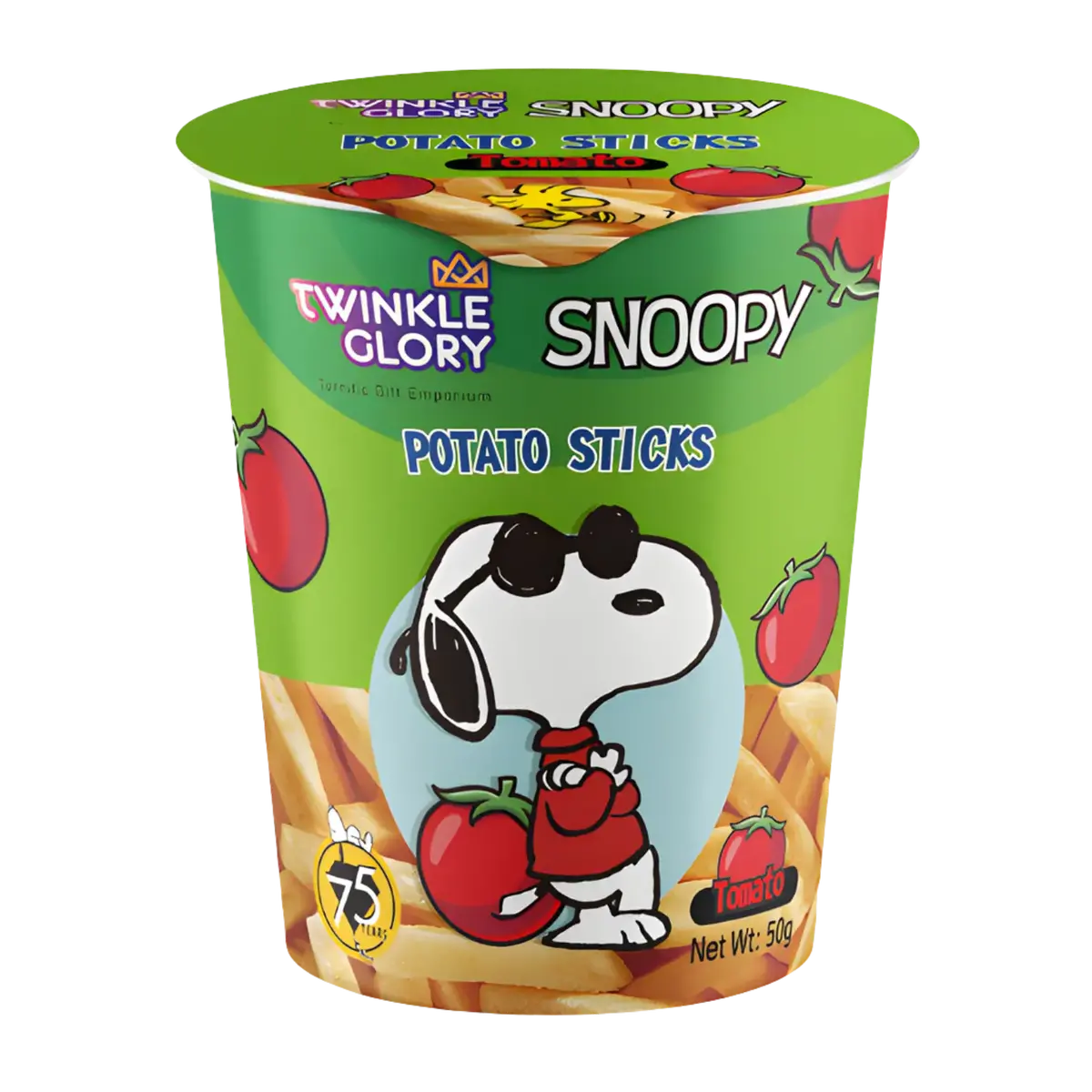 Twinkle Glory Snoopy Potato Snacks Tomato Flavour 50G (Bbd: 29/03/2026) 1