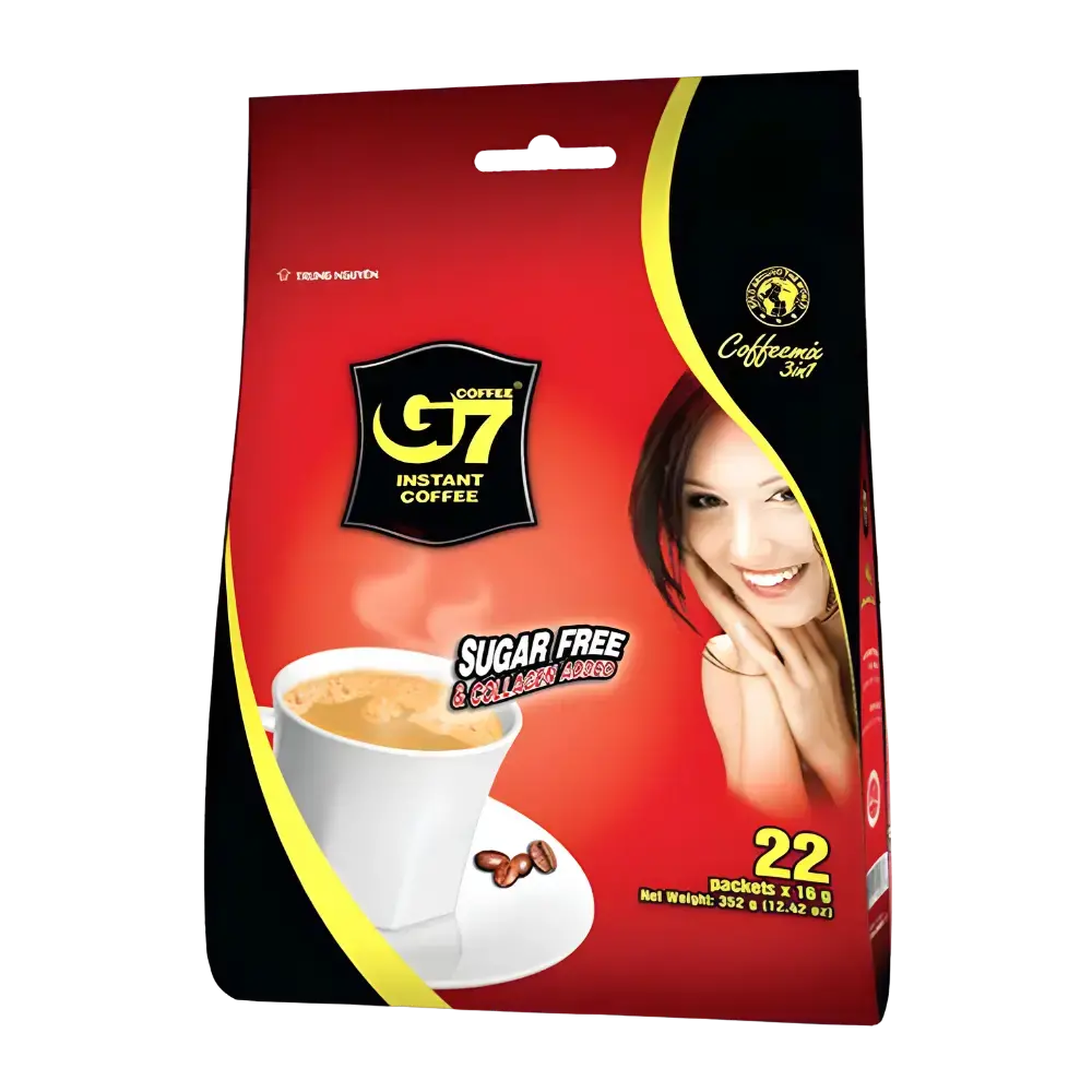 Trung Nguyen G7 Instant Coffee Sugar Free & Collagen Added (22 Sachets) 352G 1