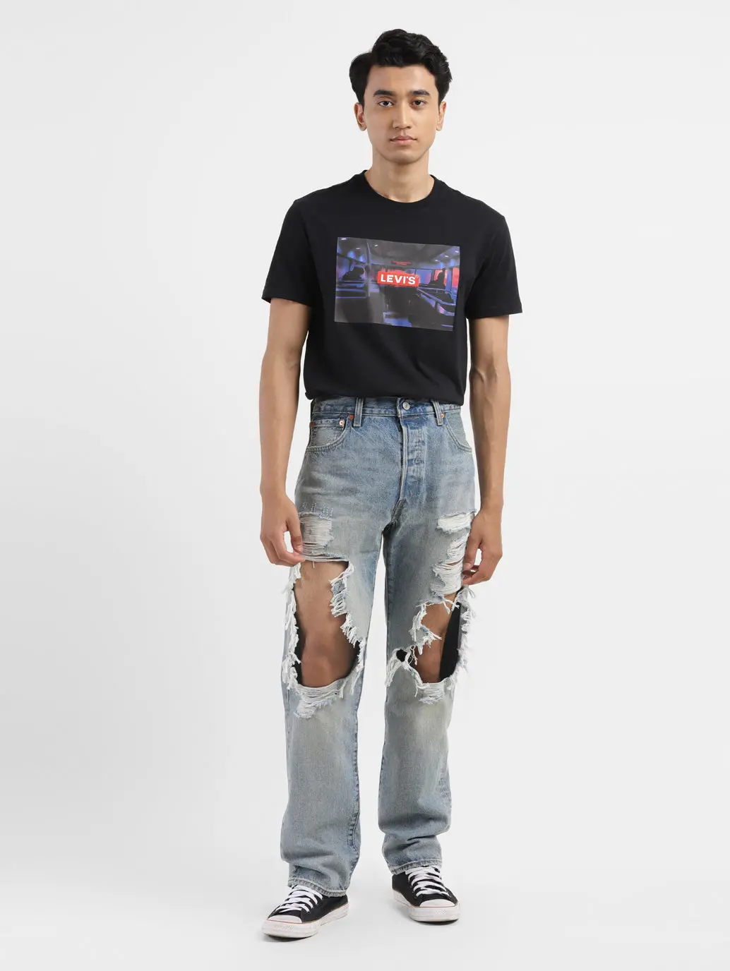 Men's 501'93 Blue Straight Fit Mid Rise Jeans 1
