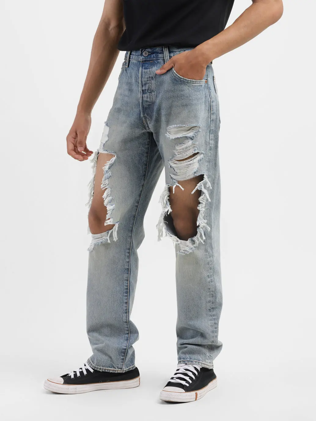Men's 501'93 Blue Straight Fit Mid Rise Jeans 5