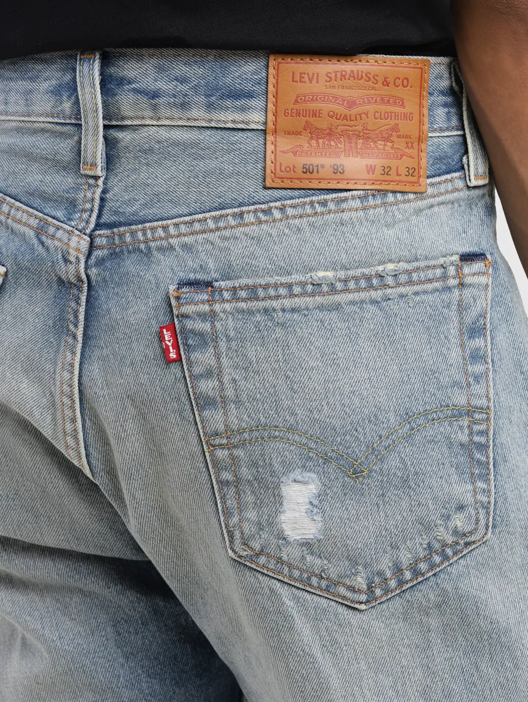 Men's 501'93 Blue Straight Fit Mid Rise Jeans 6