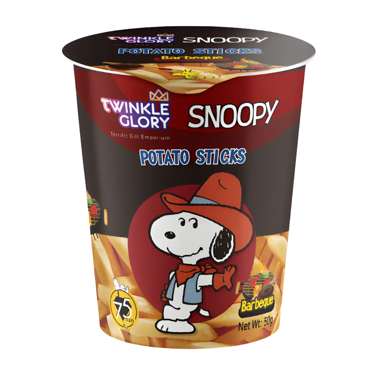 Twinkle Glory Snoopy Potato Snacks Barbeque Flavour 50G (Bbd: 29/03/2026) 1