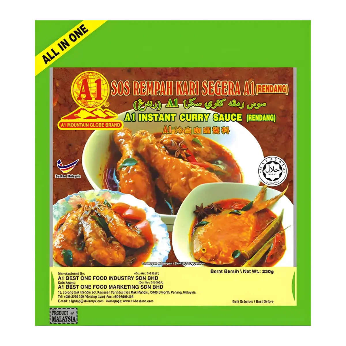Action One Instant Curry Sauce (Rendang) 230G 1