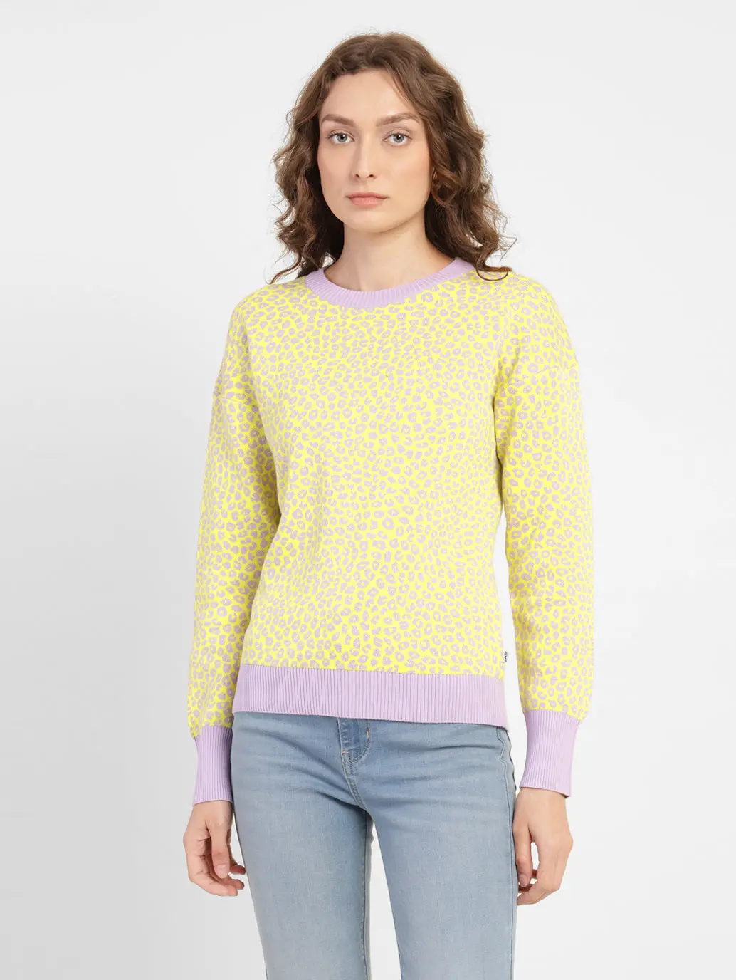 Women's Printed Crew Neck Sweater 1