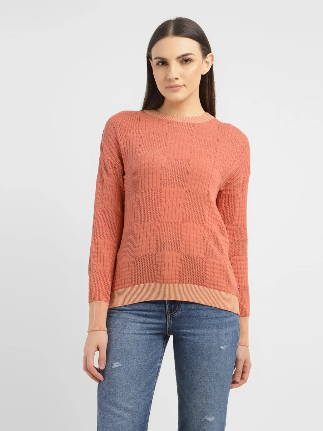 Women's Self Design Round Neck Sweater 2