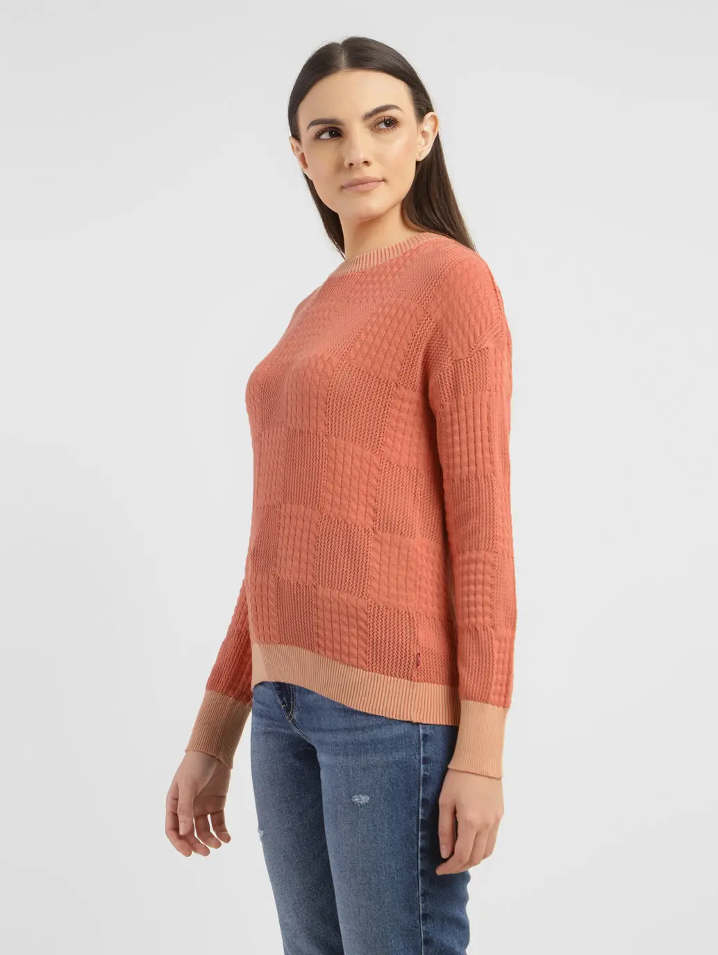 Women's Self Design Round Neck Sweater 4