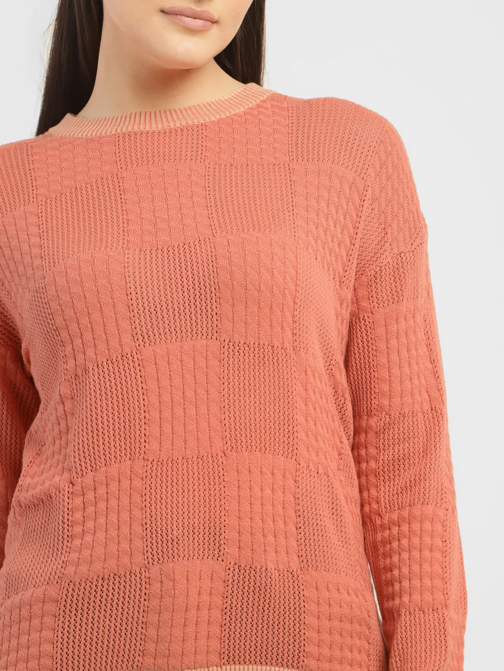 Women's Self Design Round Neck Sweater 5
