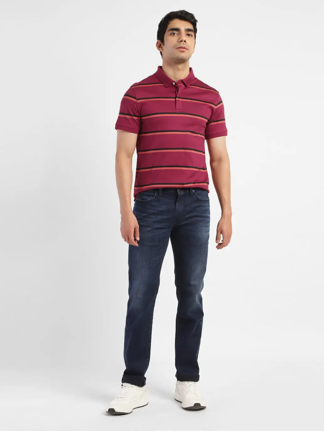 Men's Striped Regular Fit Polo T-Shirt 1