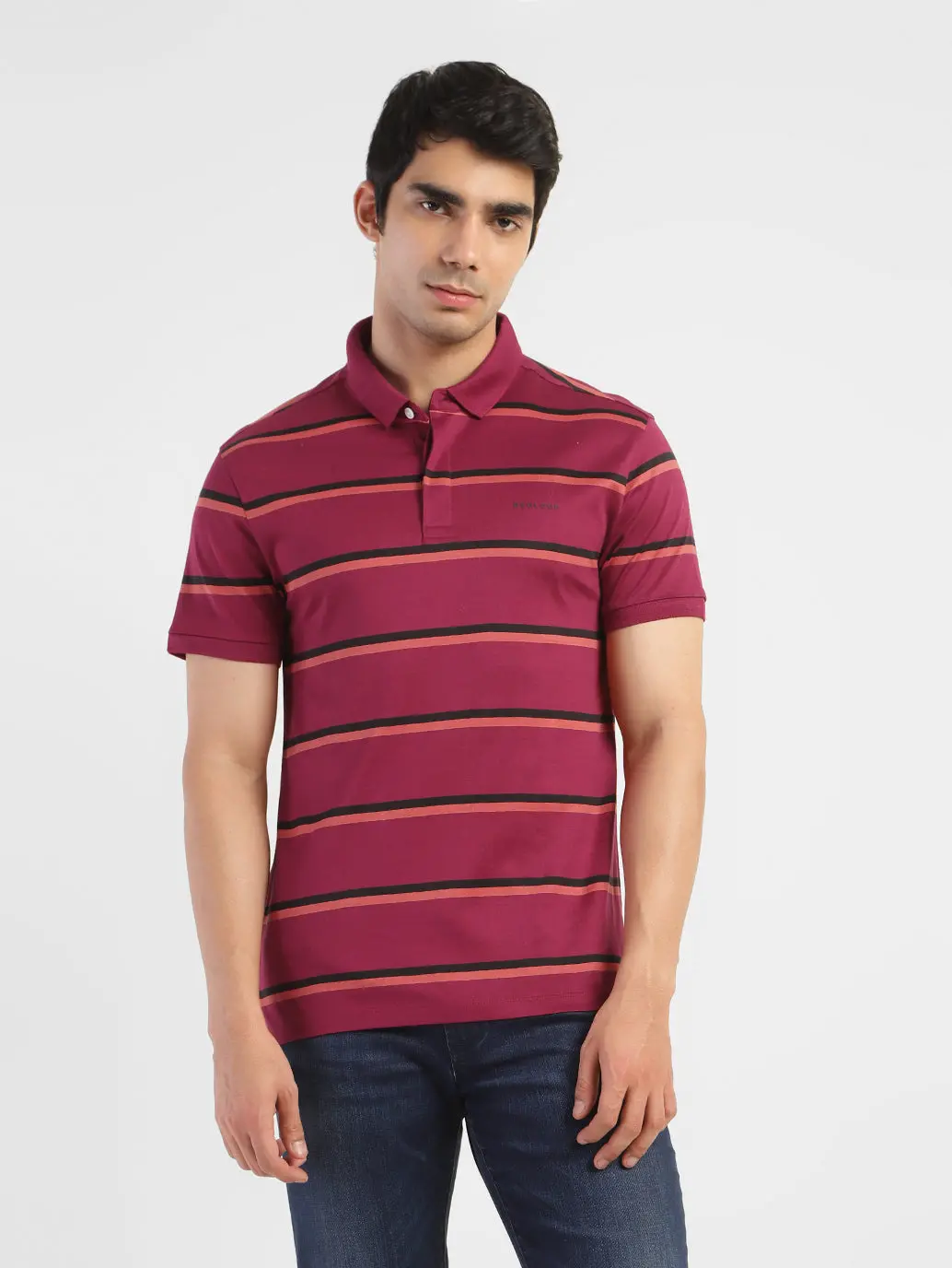 Men's Striped Regular Fit Polo T-Shirt 2