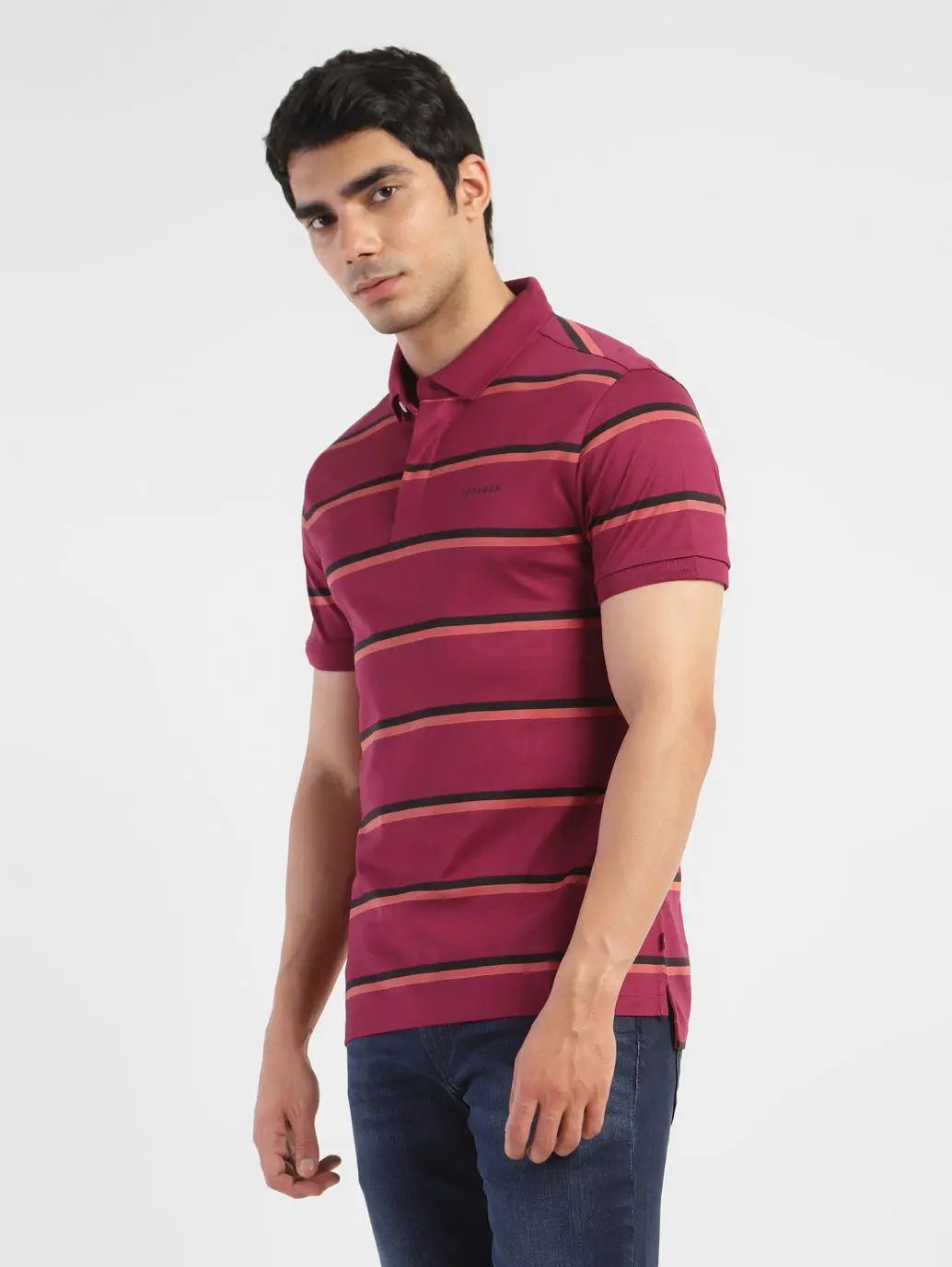 Men's Striped Regular Fit Polo T-Shirt 4
