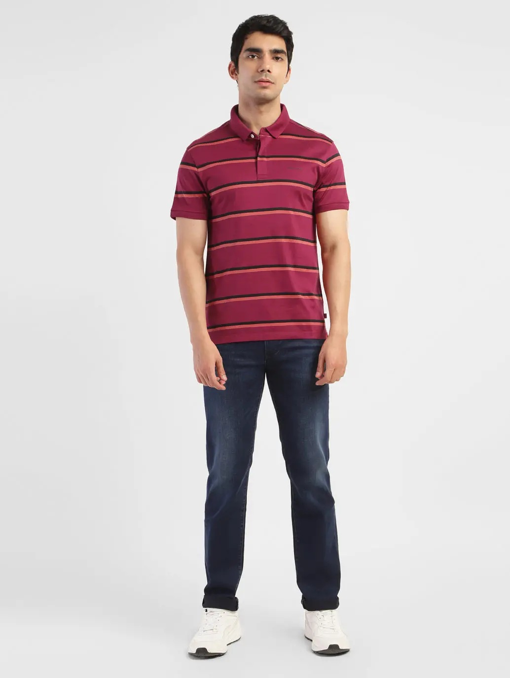 Men's Striped Regular Fit Polo T-Shirt 5