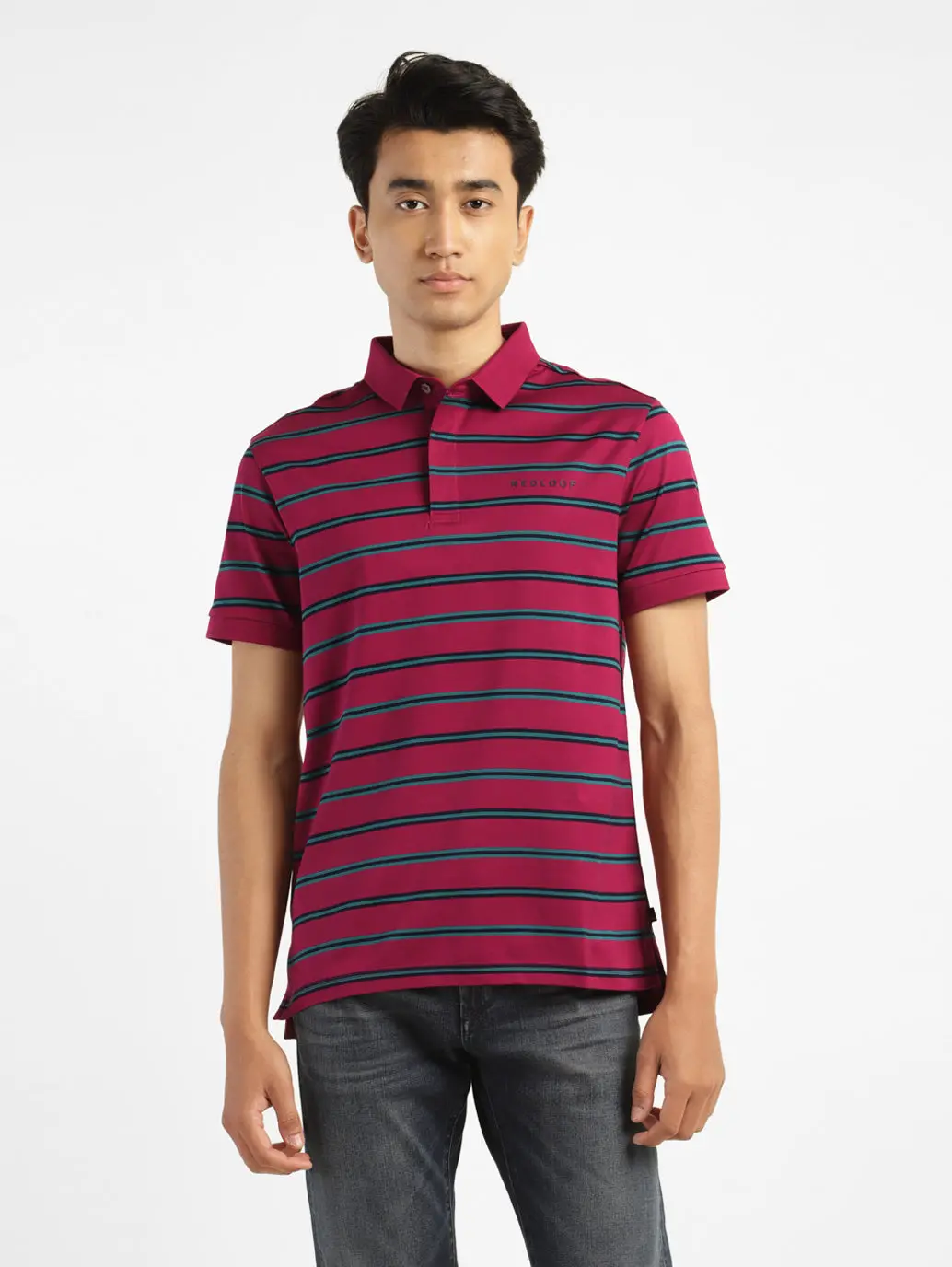 Men's Striped Polo Collar T-Shirt 1