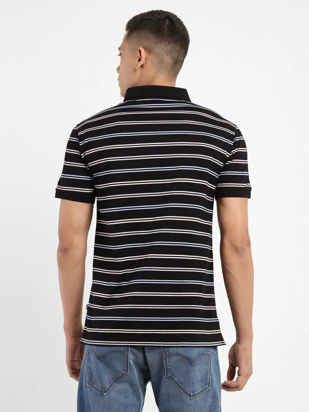 Men's Striped Polo Collar T-Shirt 3
