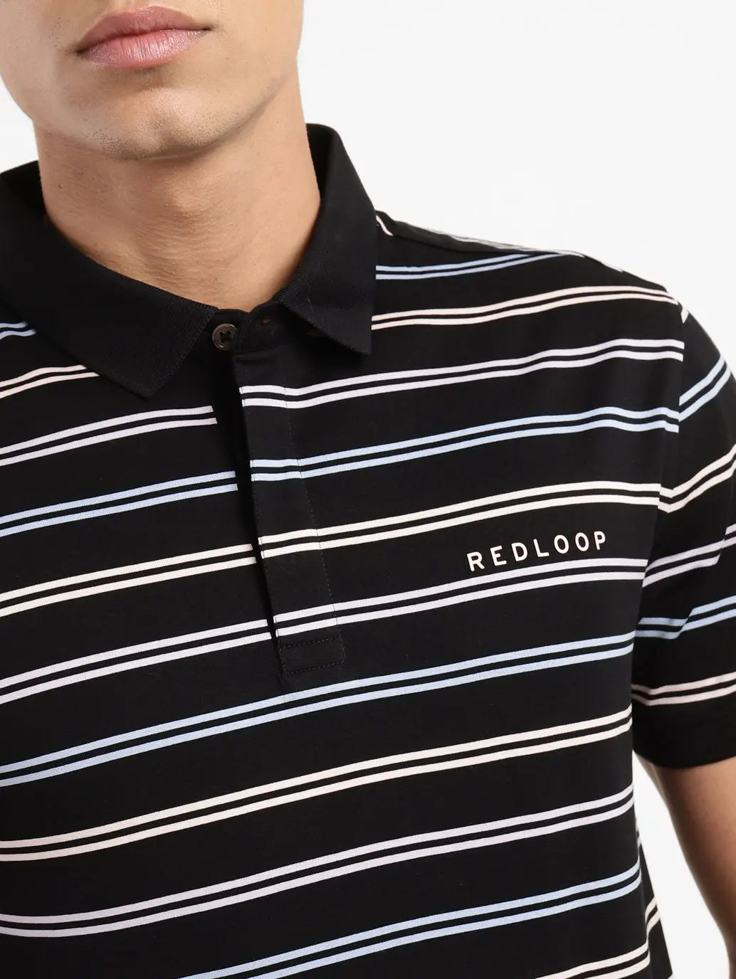 Men's Striped Polo Collar T-Shirt 5