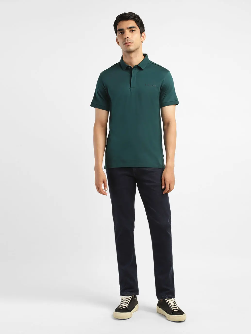 Men's Solid Polo Collar T-Shirt 1