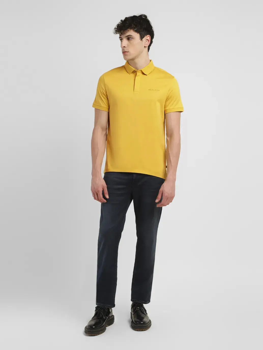 Men's Redloop Solid Slim Fit Polo T-Shirt 1