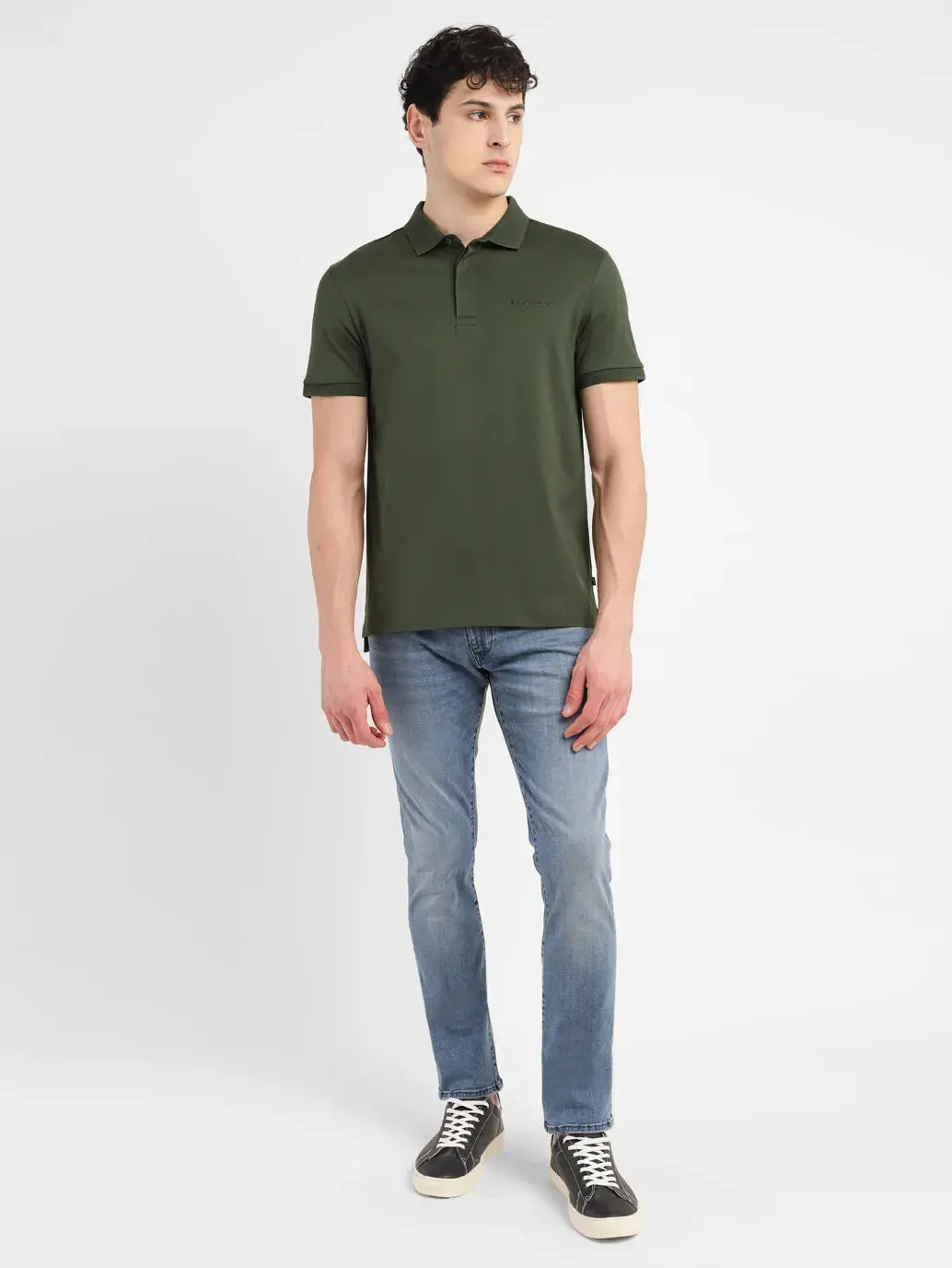 Men's Redloop Solid Slim Fit Polo T-Shirt 1