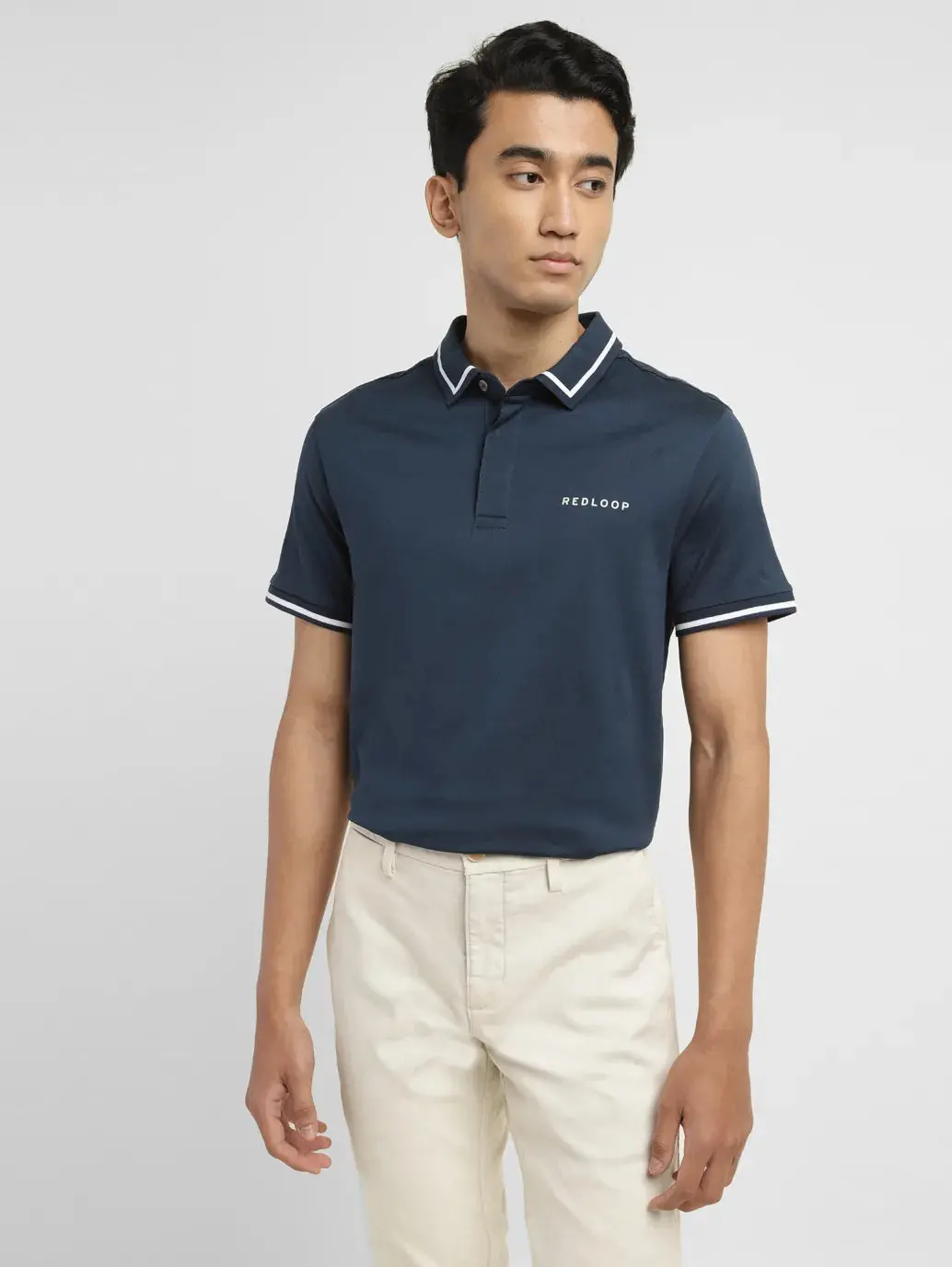 Men's Redloop Solid Slim Fit Polo T-Shirt 1