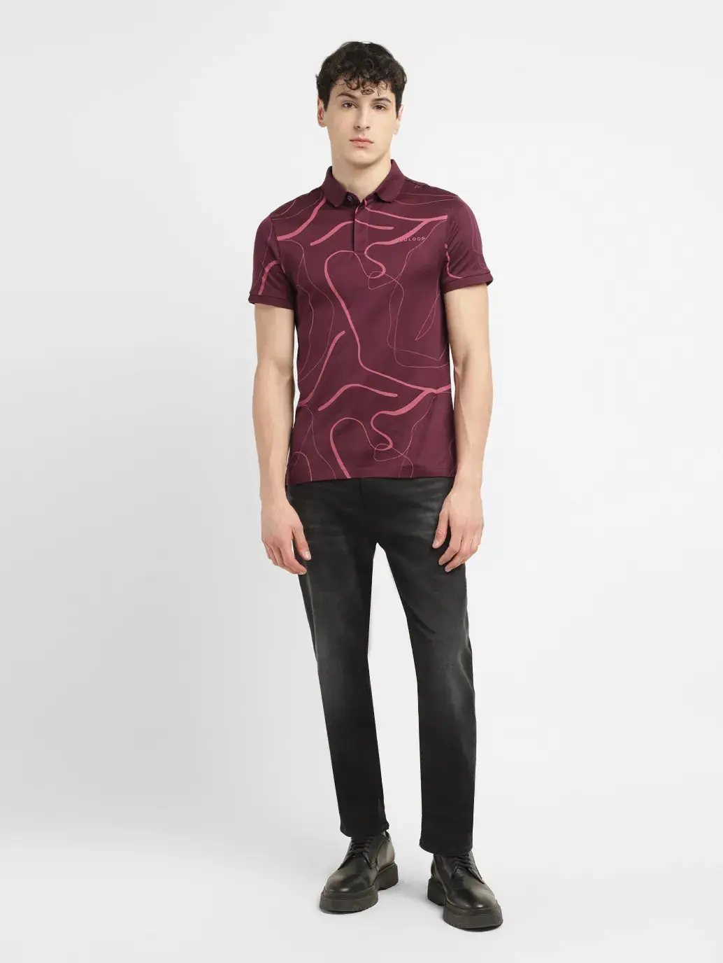 Men's Redloop Abstract Slim Fit Polo T-Shirt 1