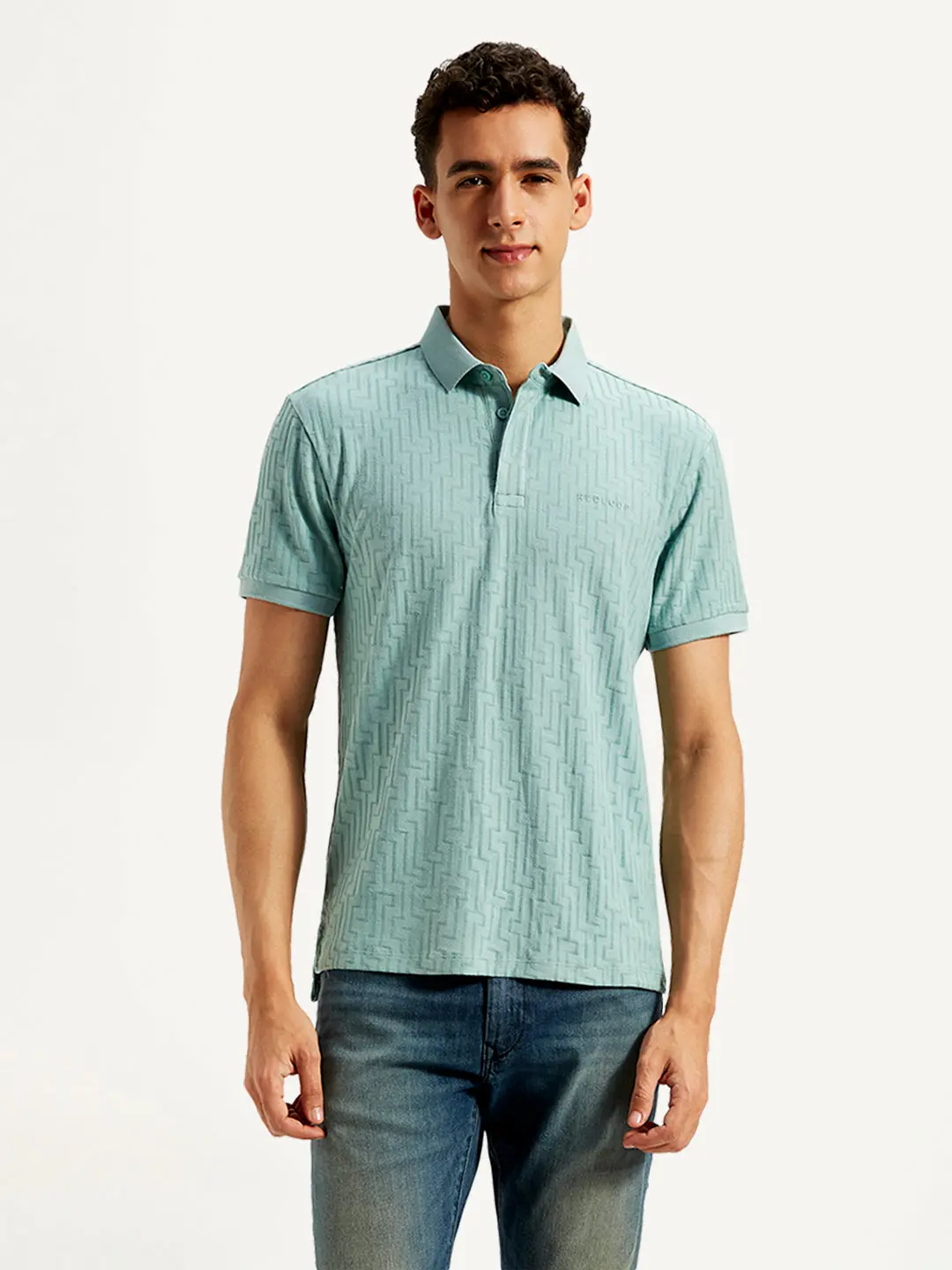 Men's Redloop Geometric Print Slim Fit Polo T-Shirt 2