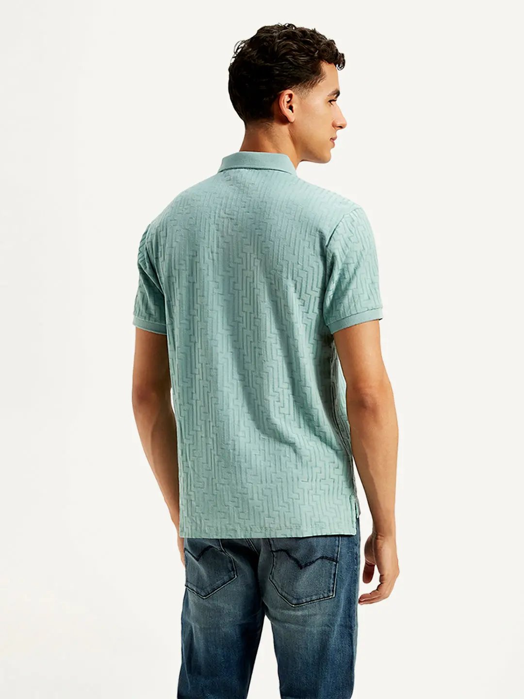 Men's Redloop Geometric Print Slim Fit Polo T-Shirt 3