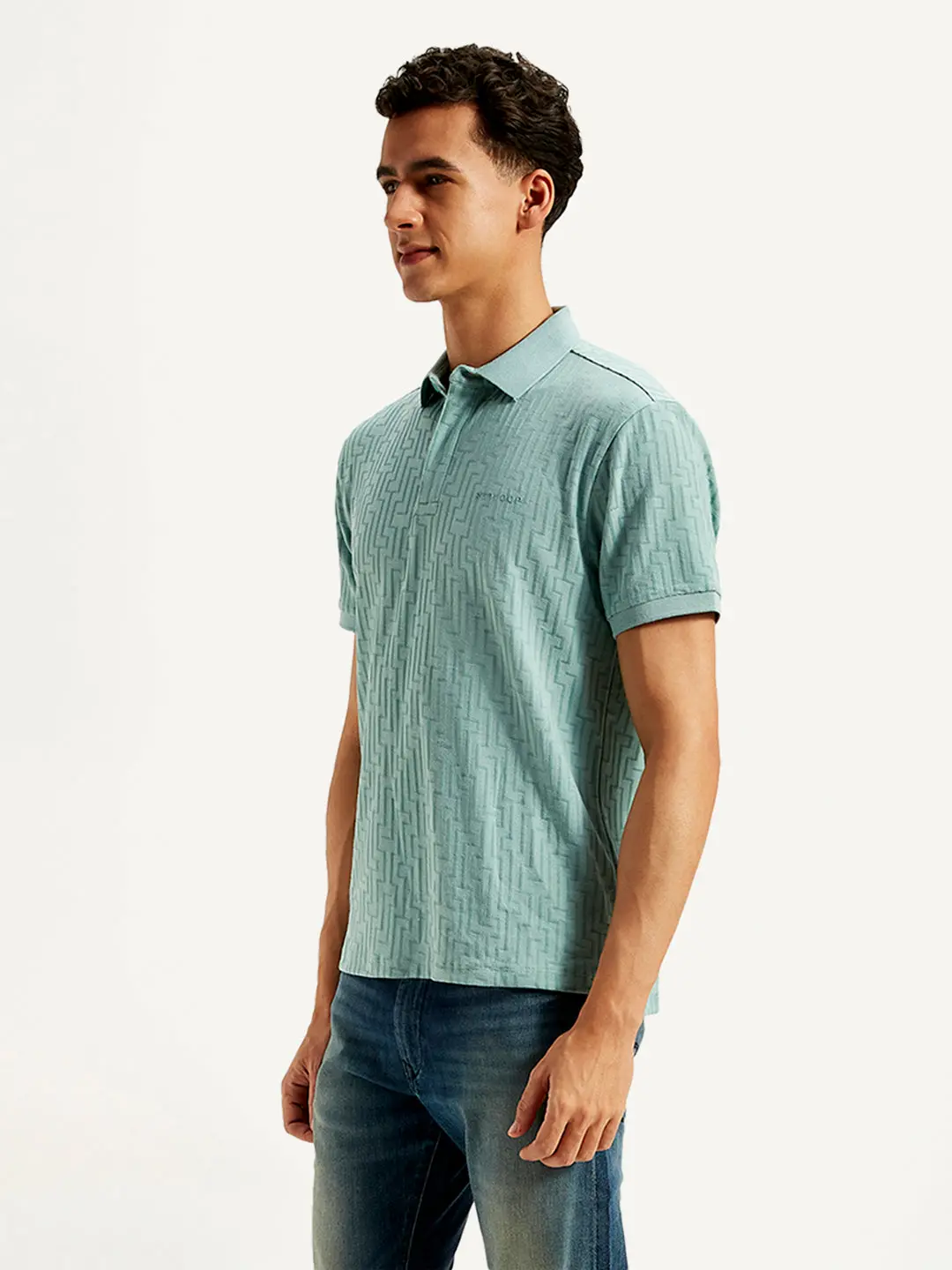 Men's Redloop Geometric Print Slim Fit Polo T-Shirt 4