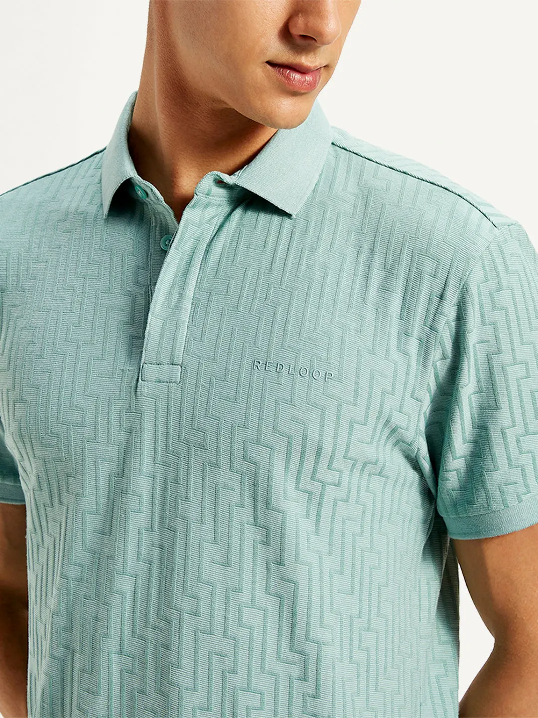 Men's Redloop Geometric Print Slim Fit Polo T-Shirt 5