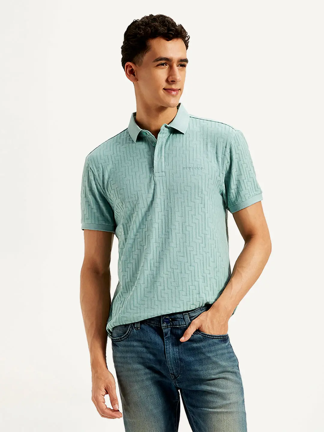 Men's Redloop Geometric Print Slim Fit Polo T-Shirt 1