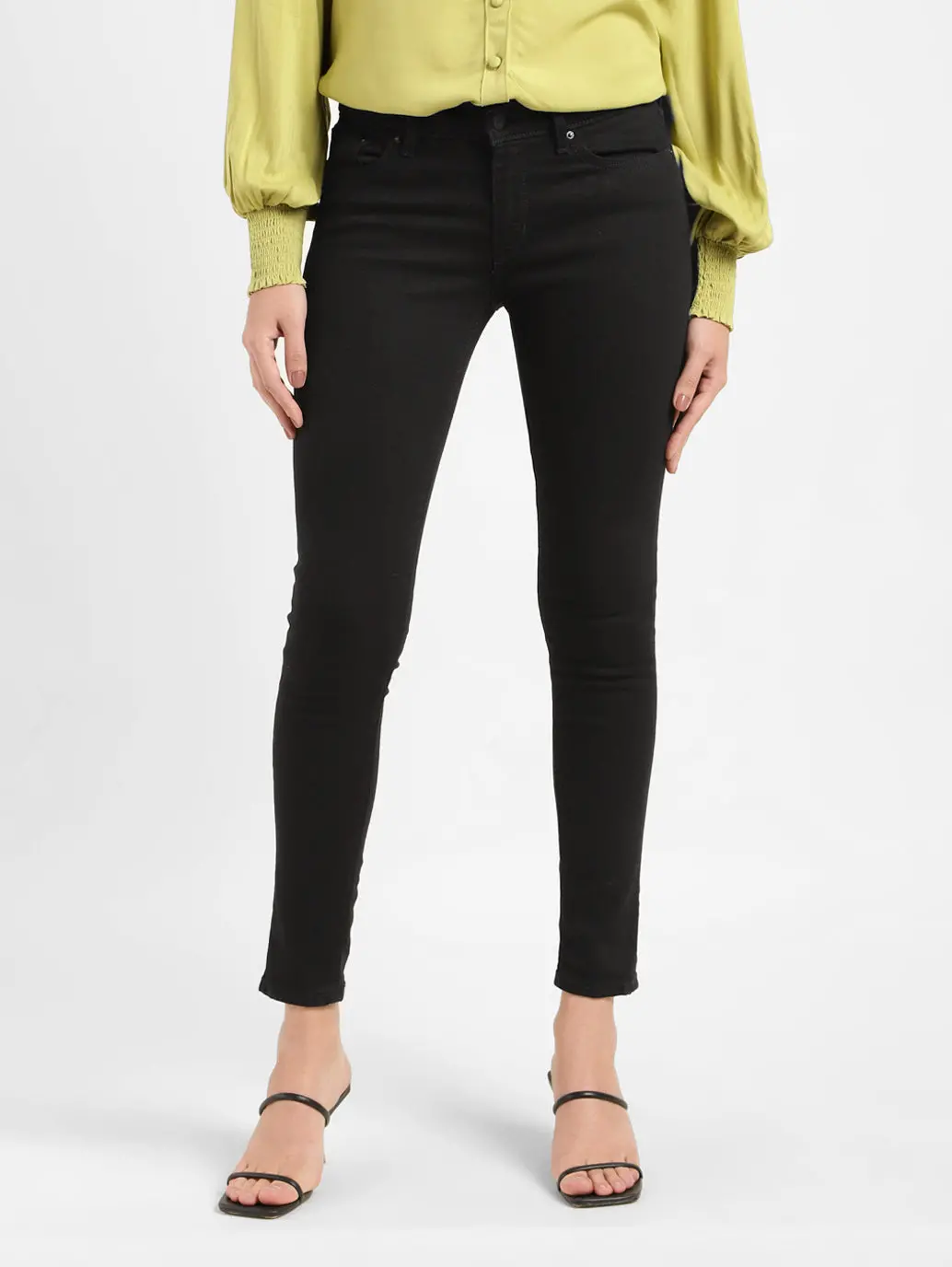 Women's 711 Black Skinny Fit Mid Rise Jeans 1
