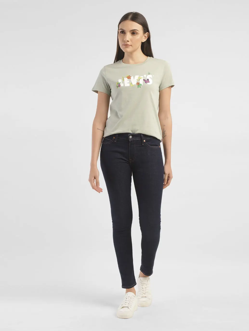 Women's 711 Blue Skinny Fit Mid Rise Jeans 1