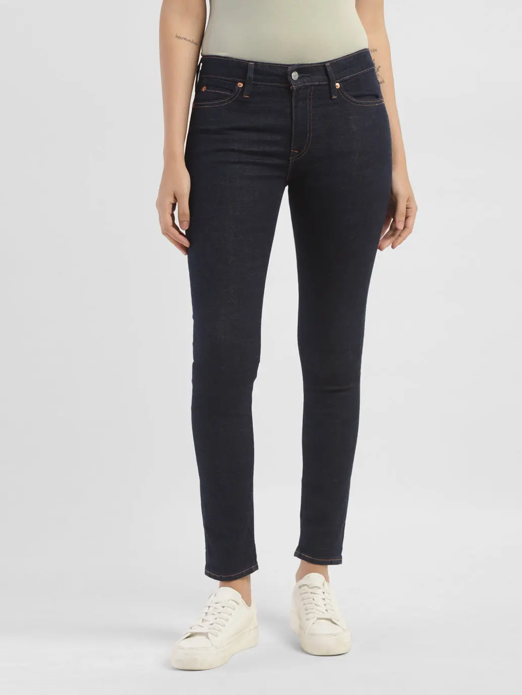 Women's 711 Blue Skinny Fit Mid Rise Jeans 2