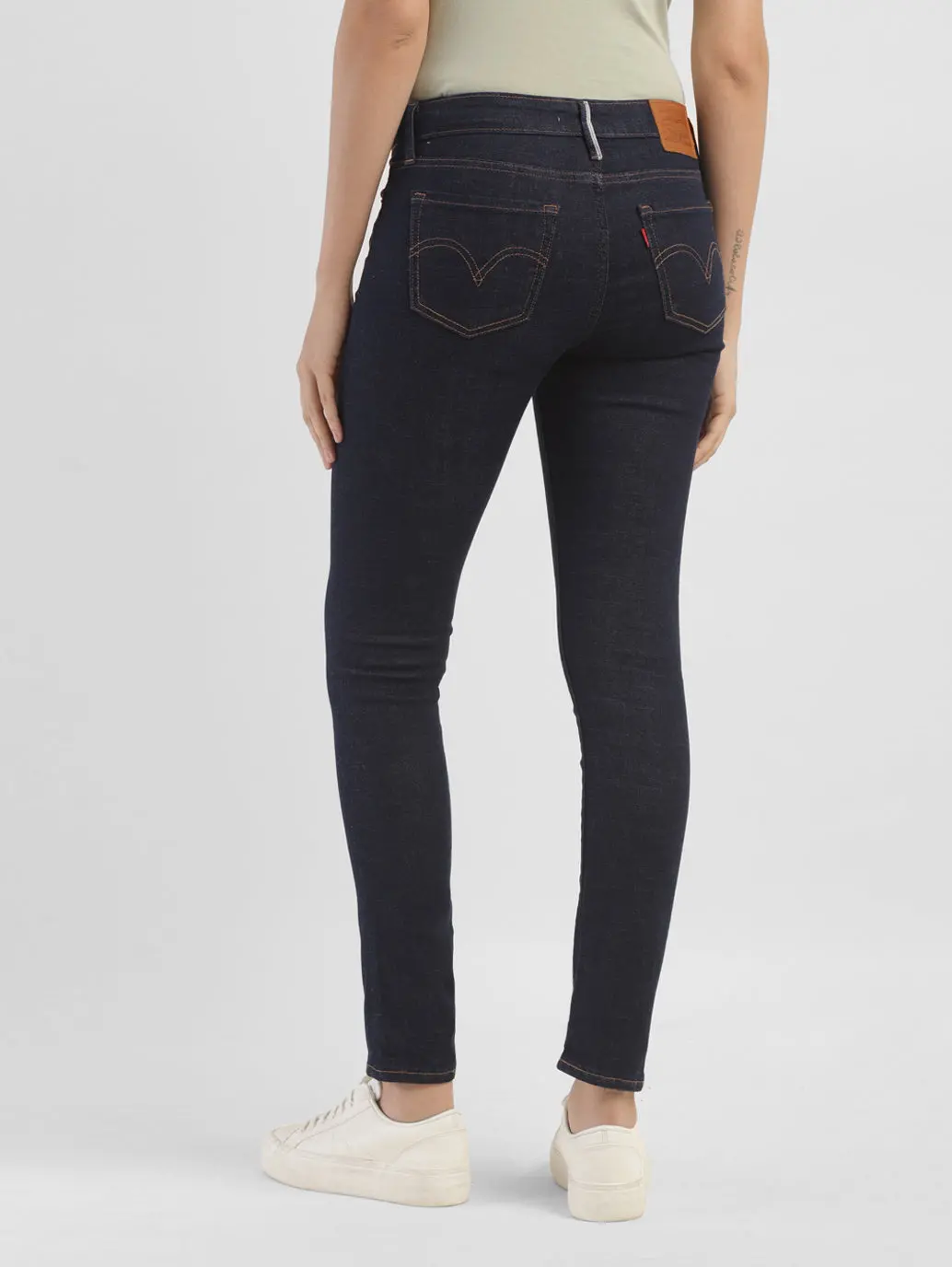 Women's 711 Blue Skinny Fit Mid Rise Jeans 3