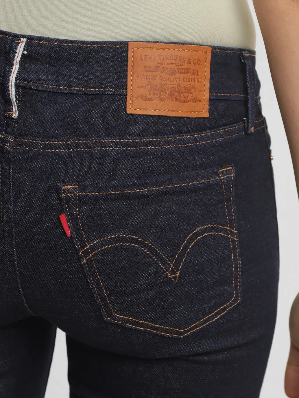 Women's 711 Blue Skinny Fit Mid Rise Jeans 5