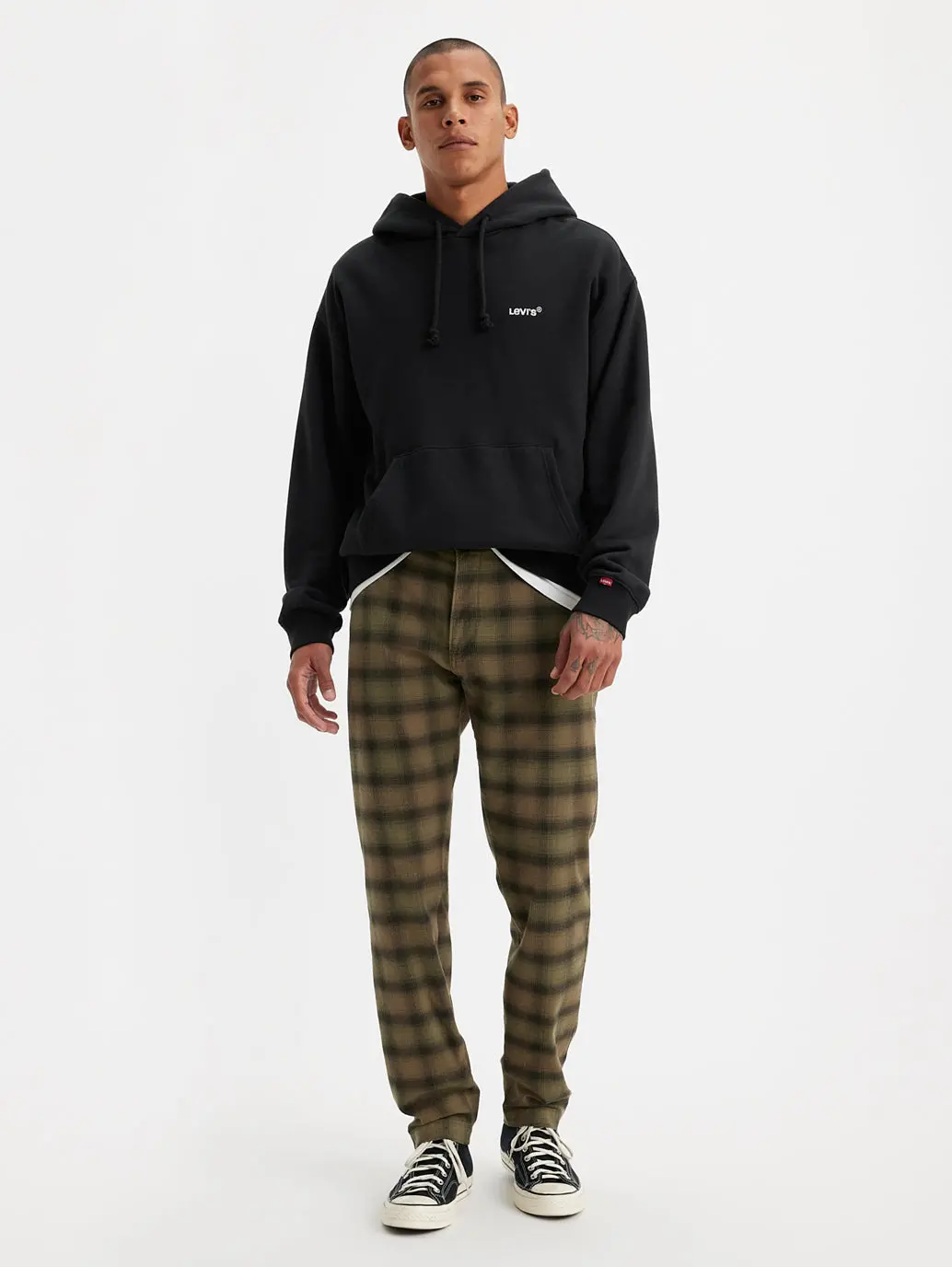 Men's Checkered Brown Slim Fit Chinos 1