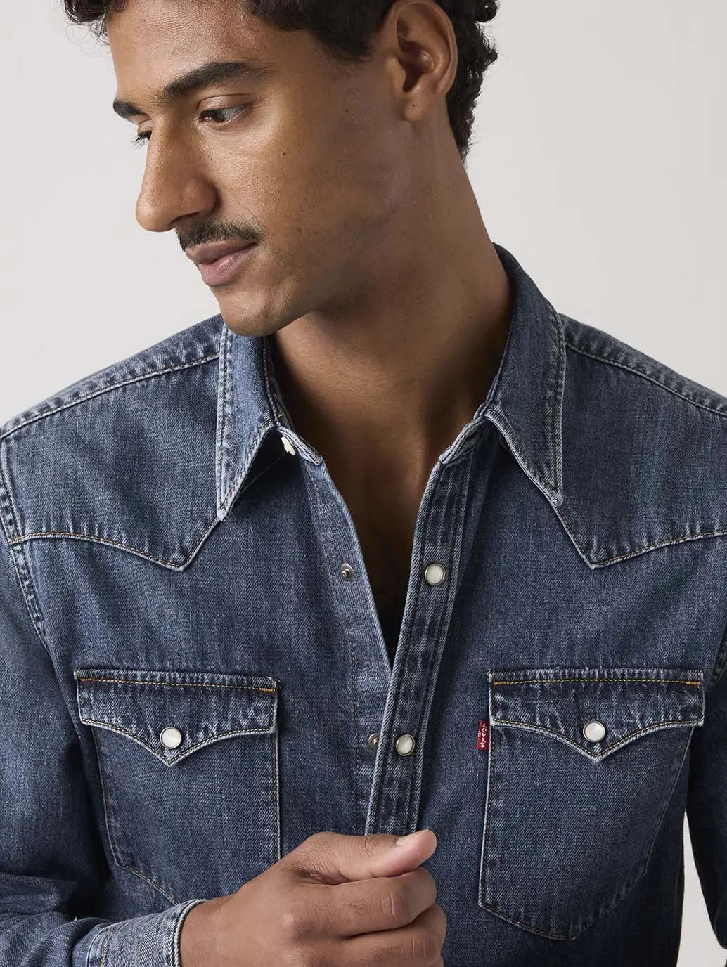 Men's Barstow Standard Fit Western Denim Shirt 4
