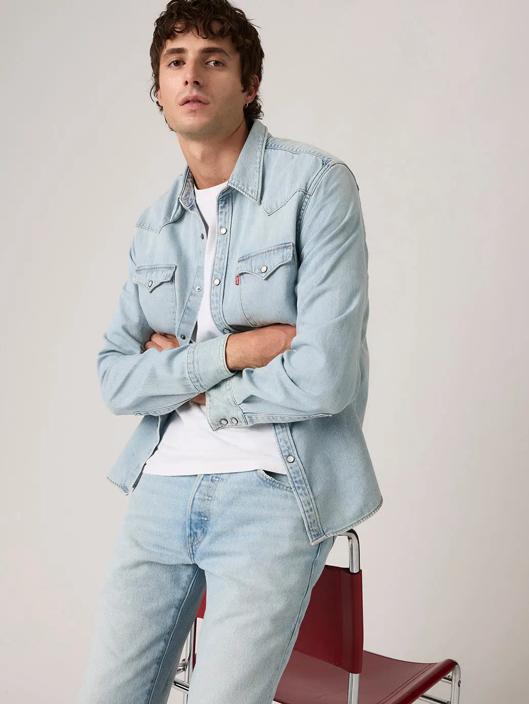 Men's Barstow Standard Fit Western Denim Shirt 1