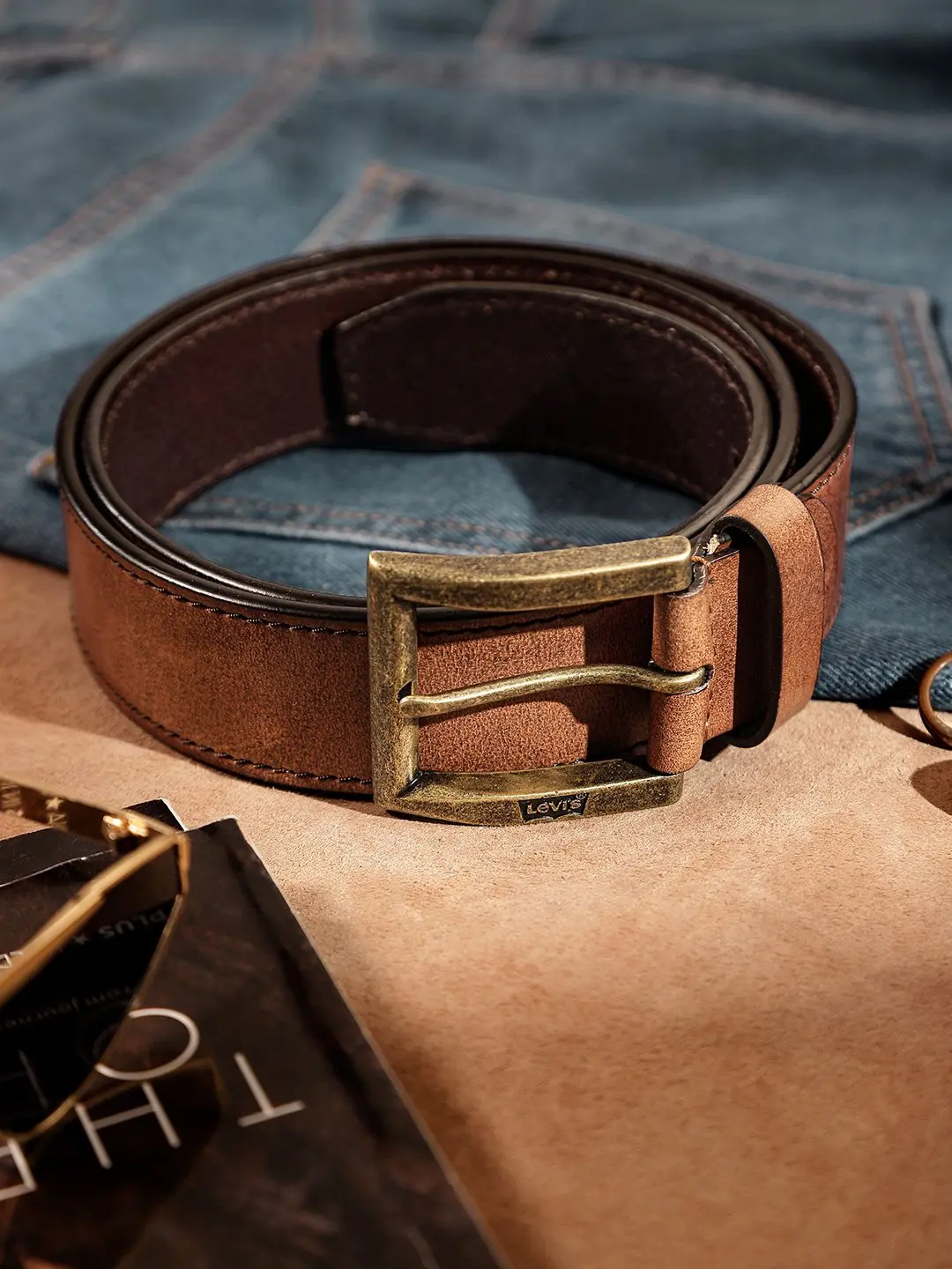 Men's Tan Solid Belt 1
