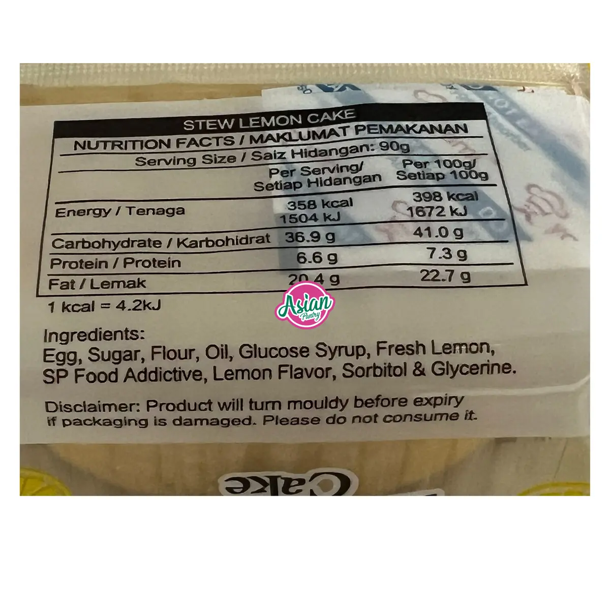 Yami Stew Cake Lemon Flavour 90G 2