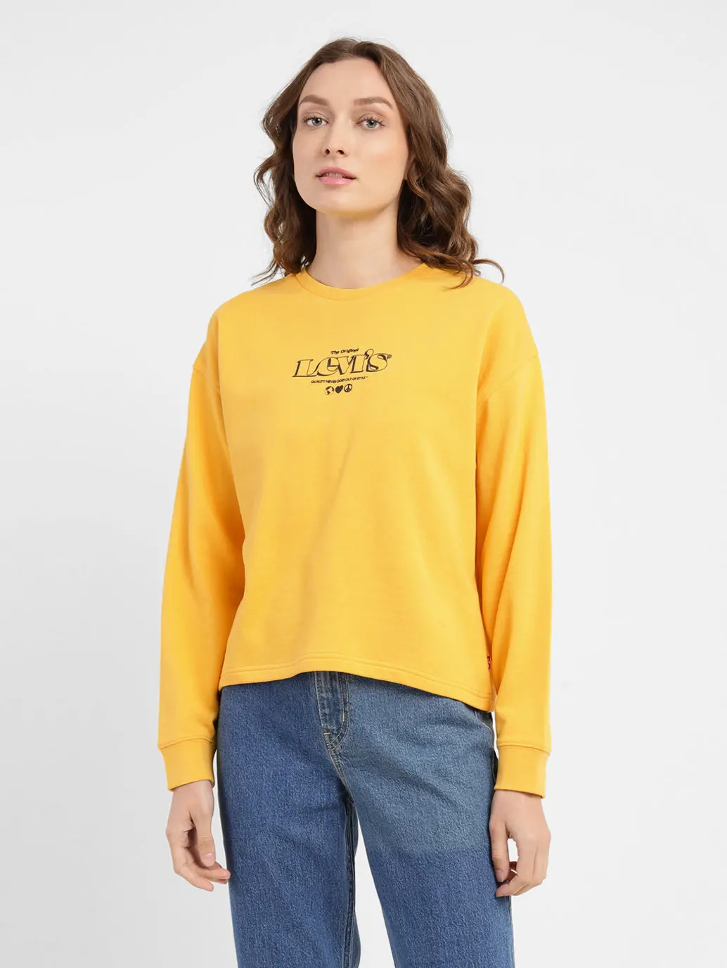 Women's Brand Logo Round Neck Sweatshirt 1