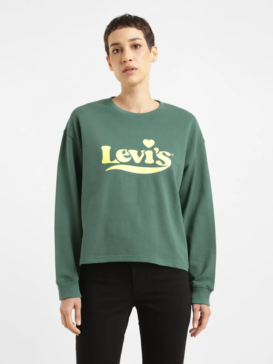 Women's Brand Logo Crew Neck Sweatshirt 1