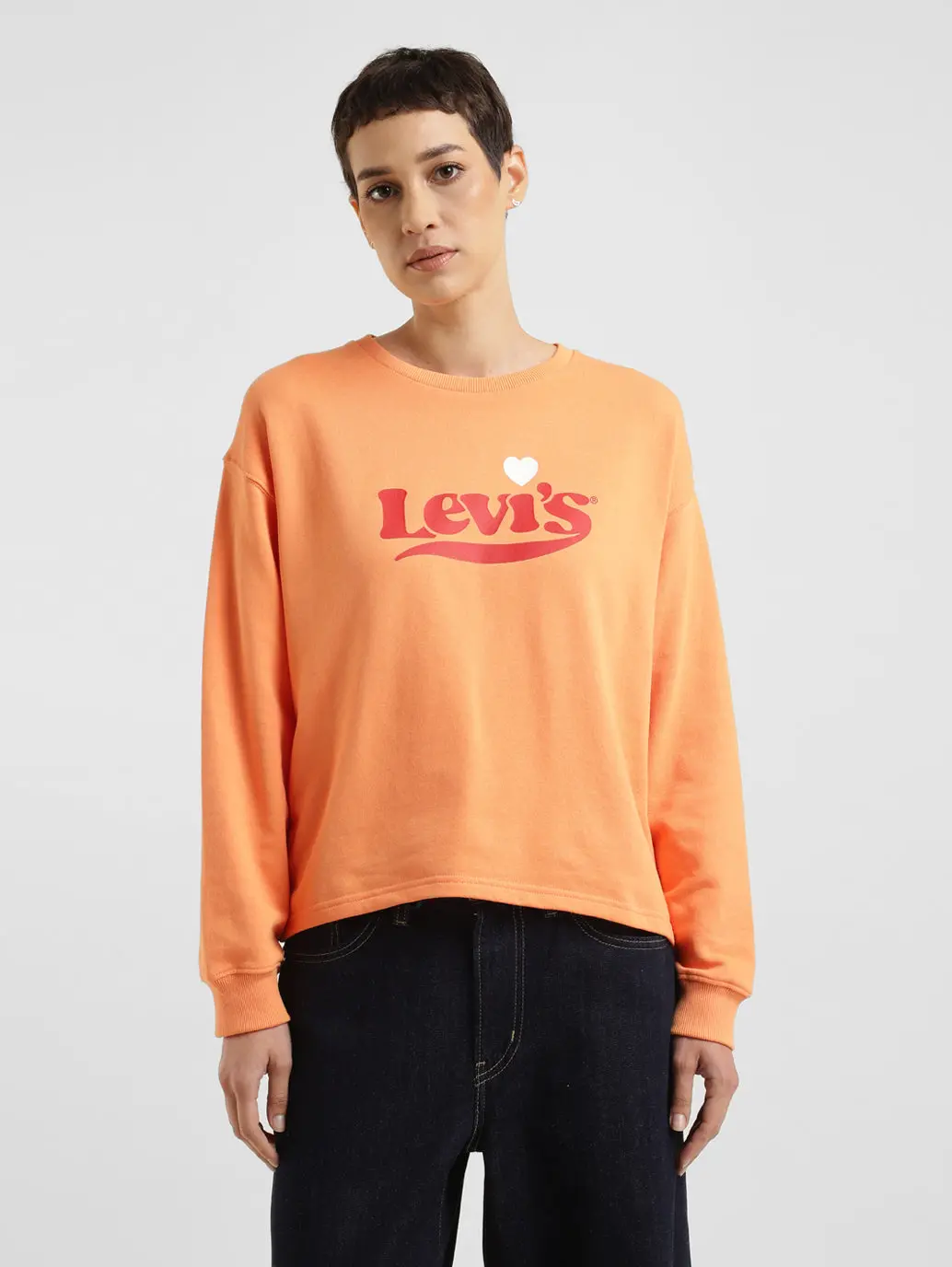 Women's Brand Logo Crew Neck Sweatshirt 1