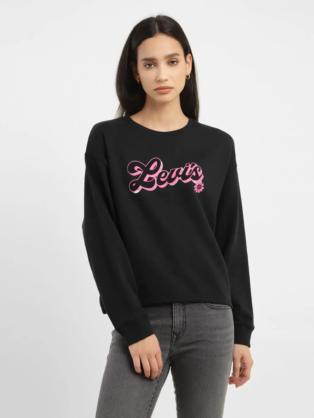 Women's Brand Logo Crew Neck Sweatshirt 1