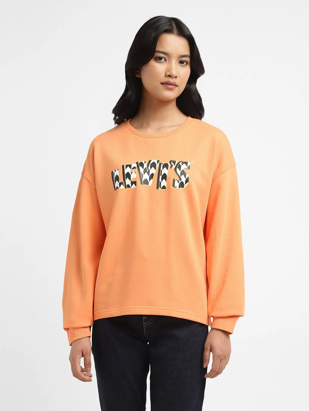 Women's Printed Crew Neck Sweatshirt 1