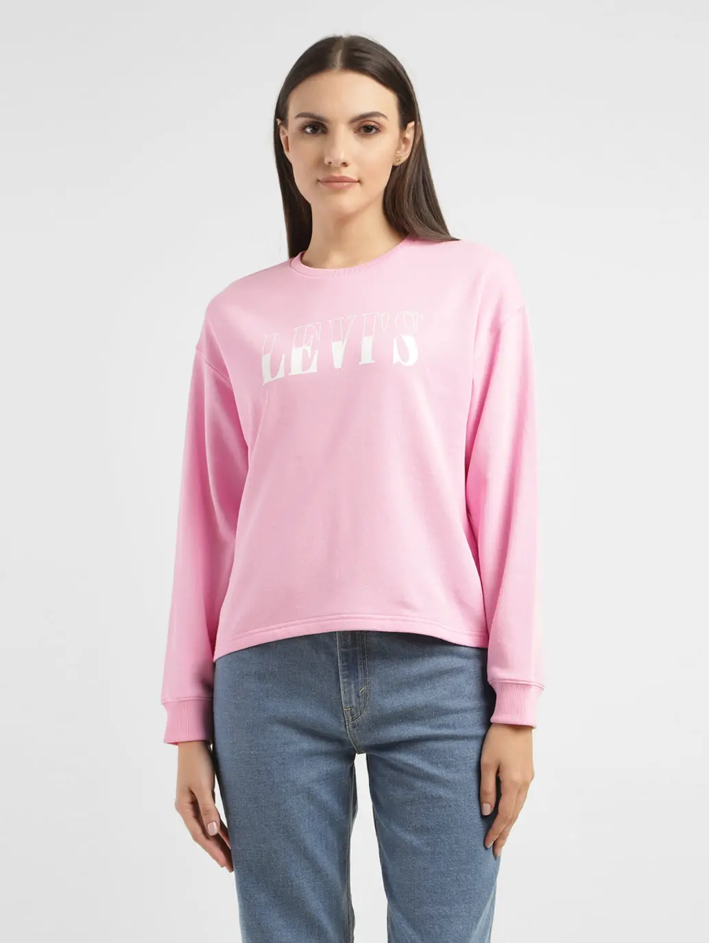 Women's Brand Logo Crew Neck Sweatshirt 1