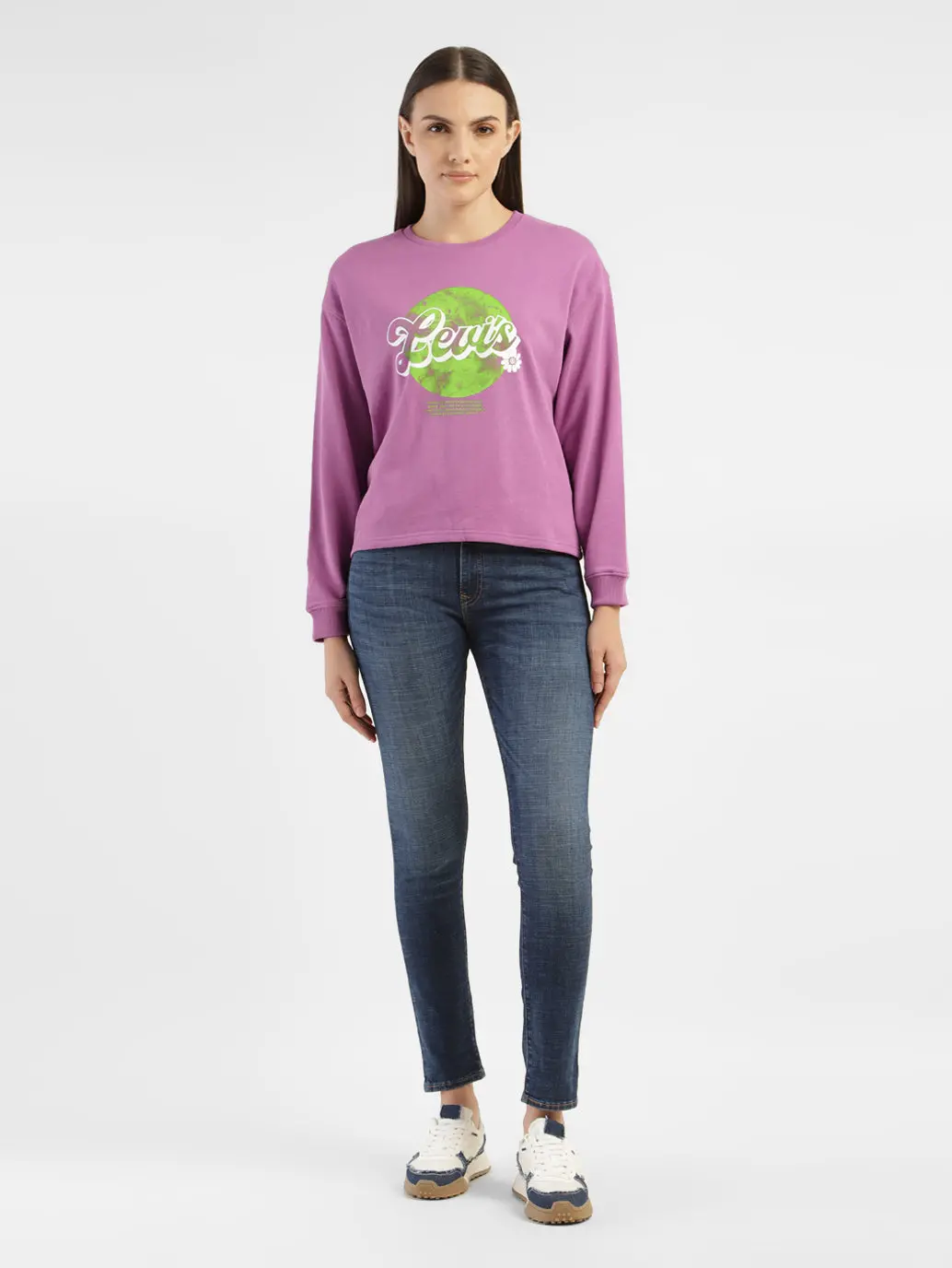 Women's Graphic Print Crew Neck Sweatshirt 1