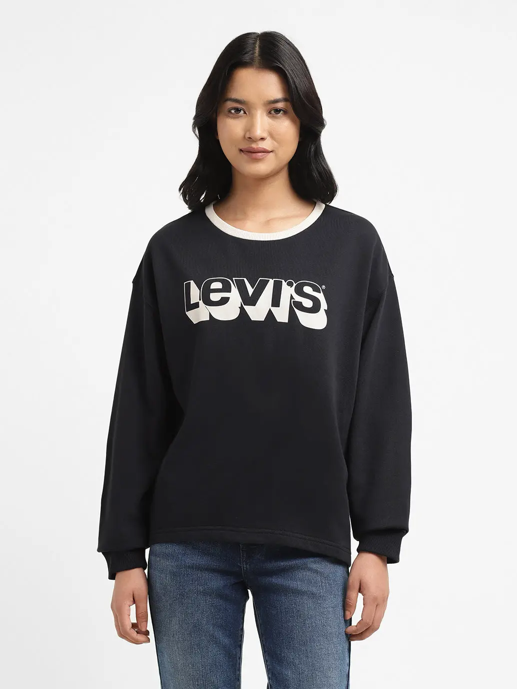 Women's Printed Crew Neck Sweatshirt 1