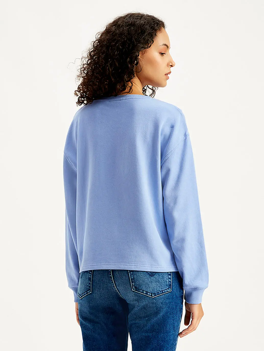 Women's Brand Logo Blue Crew Neck Sweatshirt 3