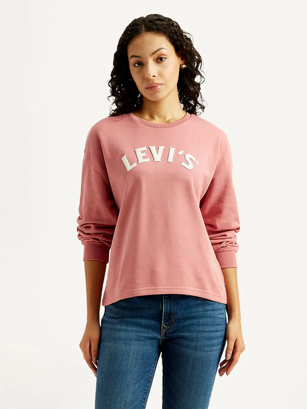 Women's Brand Logo Crew Neck Sweatshirt 1