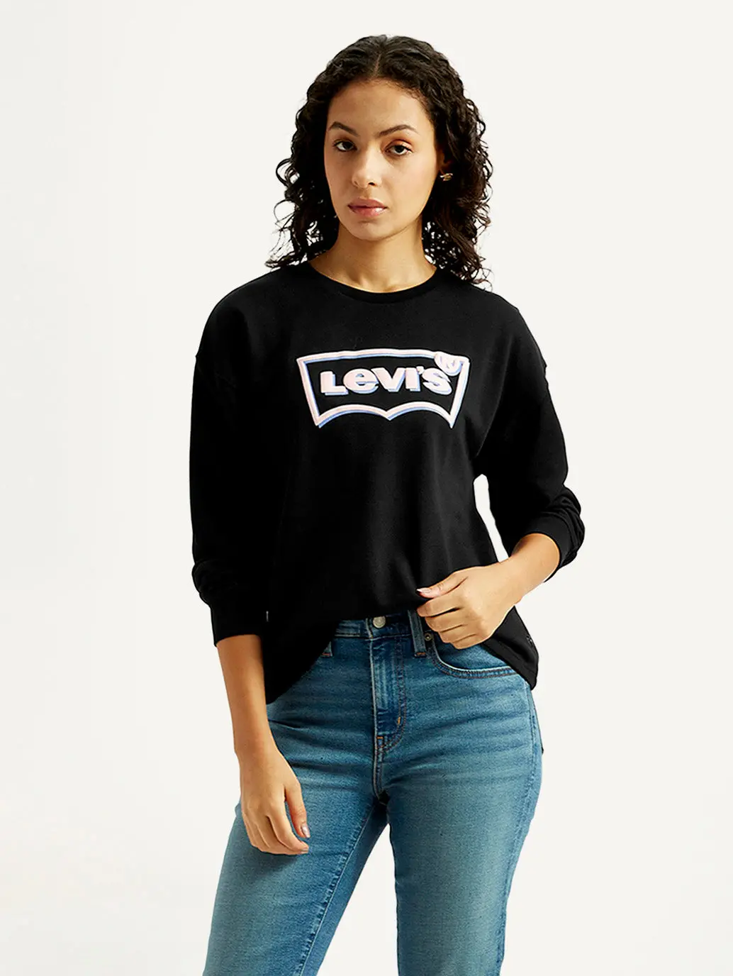 Women's Brand Logo Crew Neck Sweatshirt 1