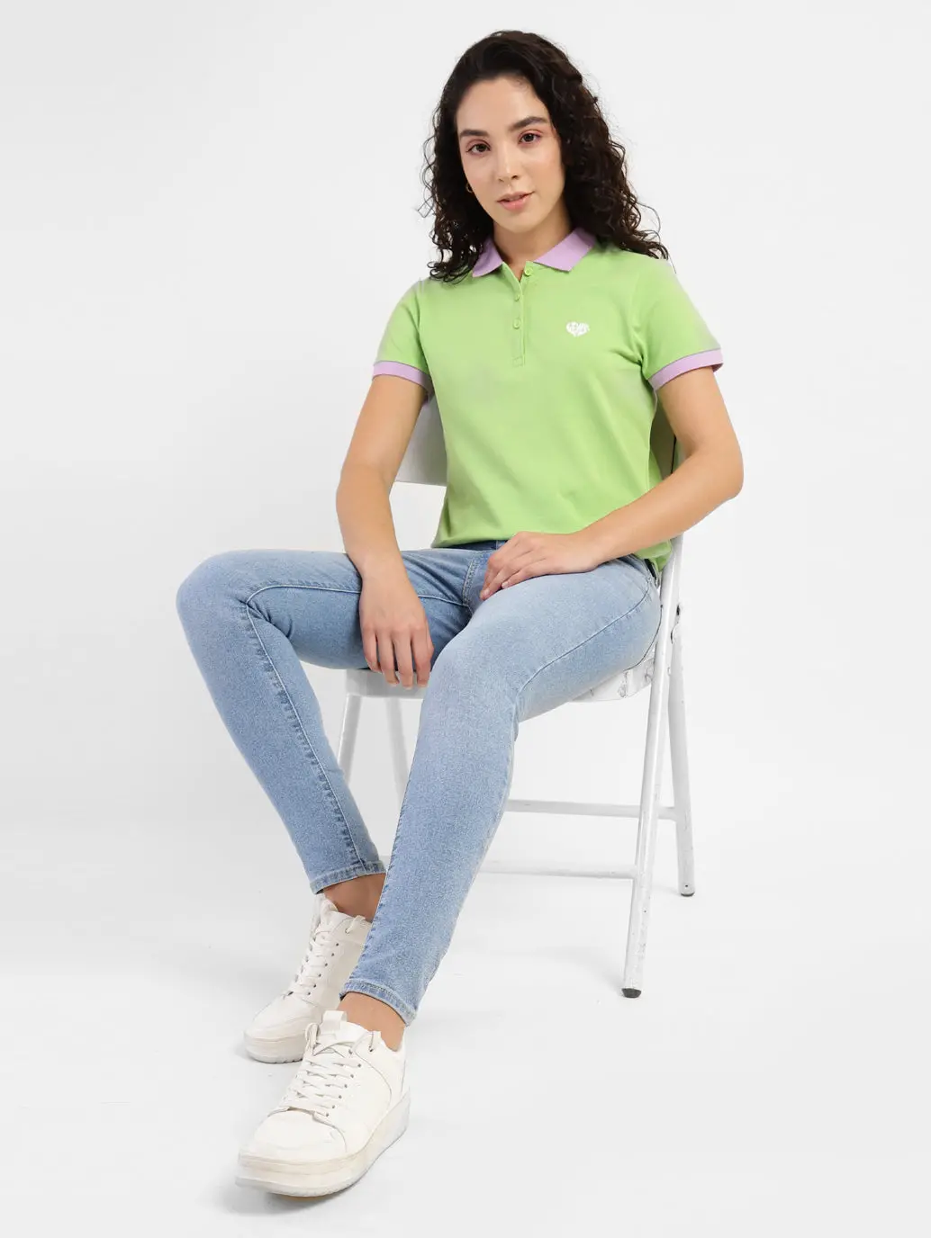 Women's Solid Polo T-Shirt 1